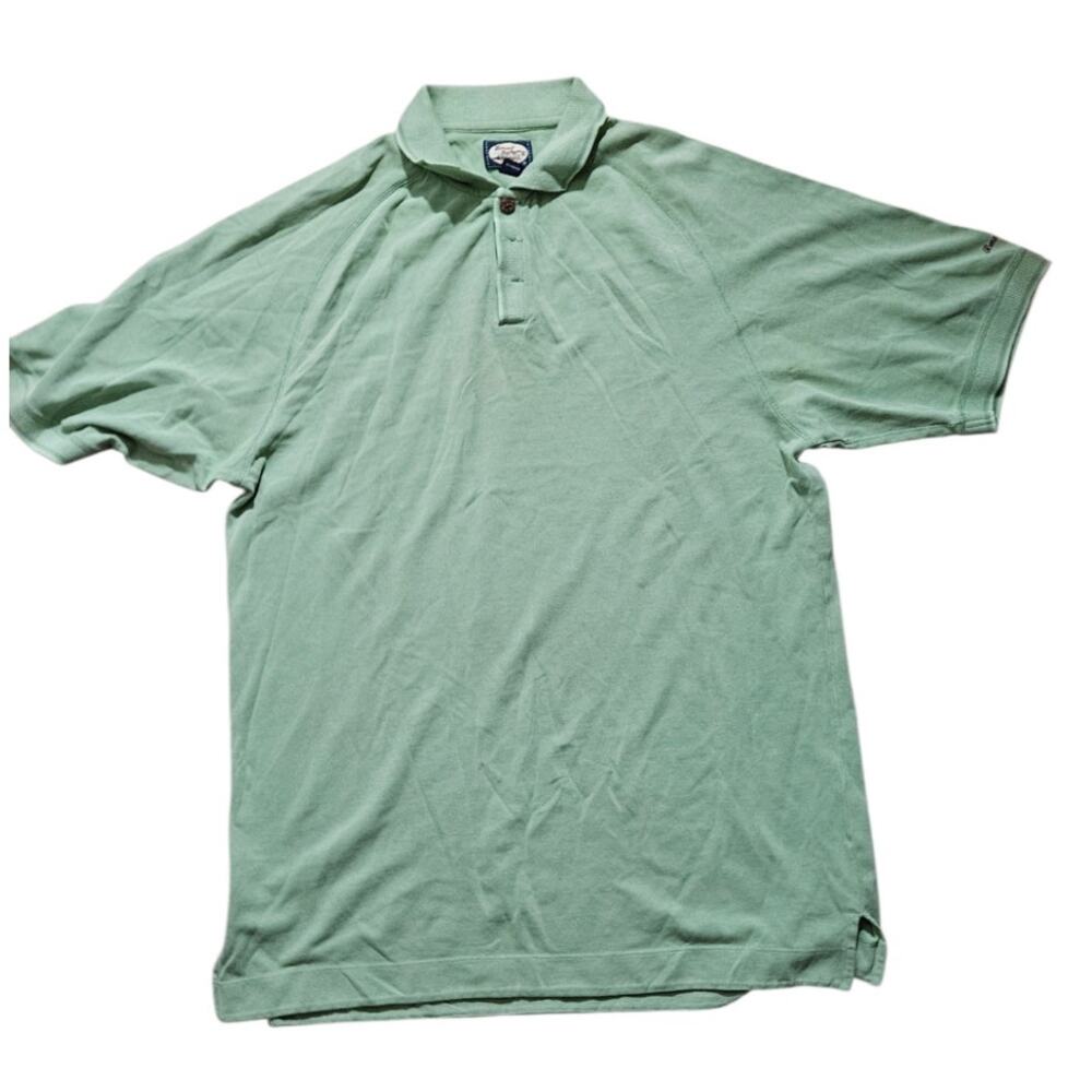 Tommy Bahama Polo Shirt Sage Green 100% Cotton Piqué Short Sleeve Men’s Size M